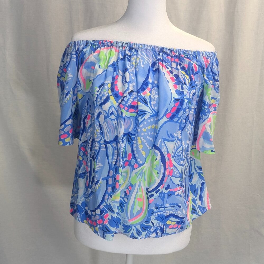 Lilly Pulitzer Size XS Off-Shoulder Boho Top